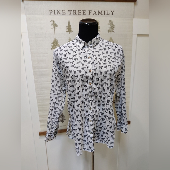 H&M Zebra Print Button Down - 4 - Picture 1 of 8